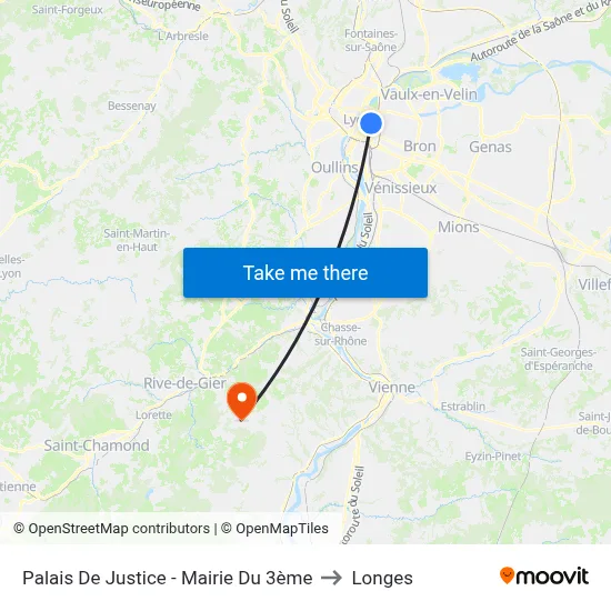 Palais De Justice - Mairie Du 3ème to Longes map