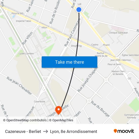 Cazeneuve - Berliet to Lyon, 8e Arrondissement map