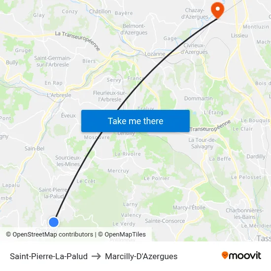 Saint-Pierre-La-Palud to Marcilly-D'Azergues map
