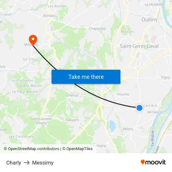 Charly to Messimy map