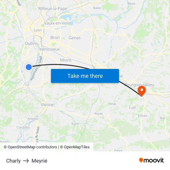 Charly to Meyrié map