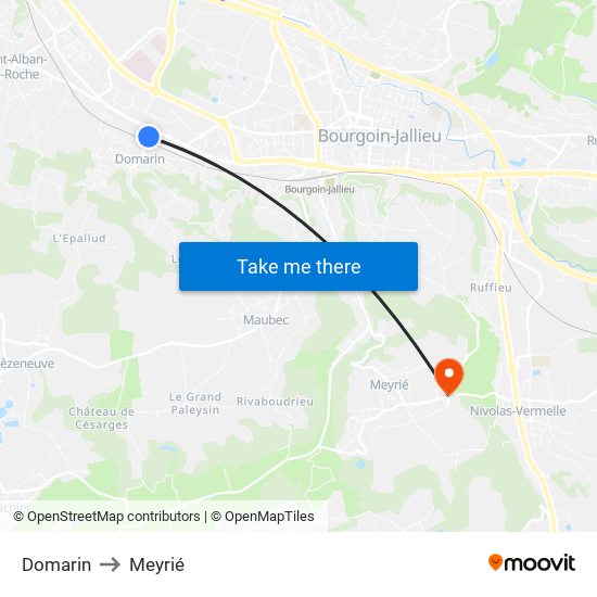 Domarin to Meyrié map