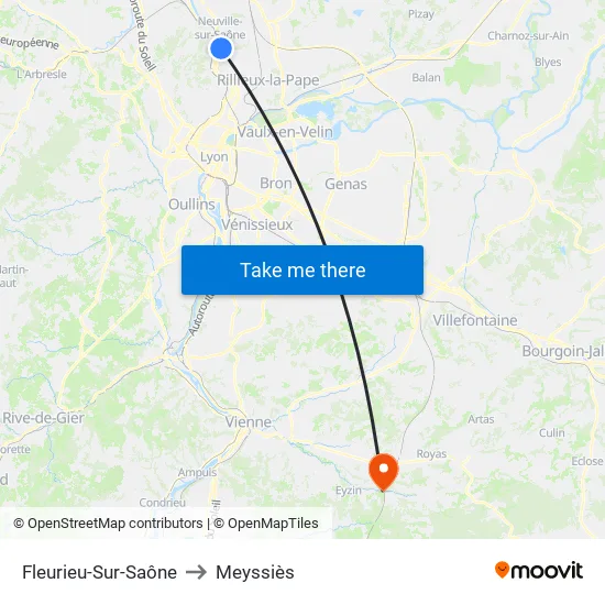 Fleurieu-Sur-Saône to Meyssiès map