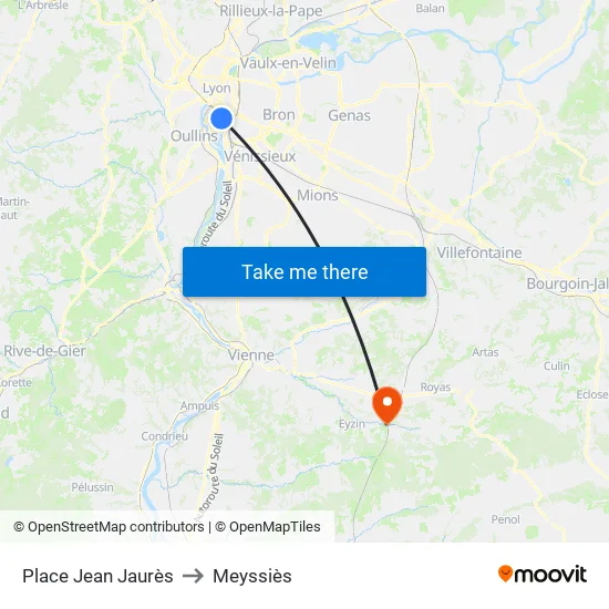 Place Jean Jaurès to Meyssiès map