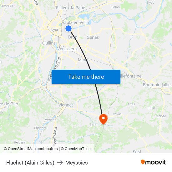 Flachet (Alain Gilles) to Meyssiès map