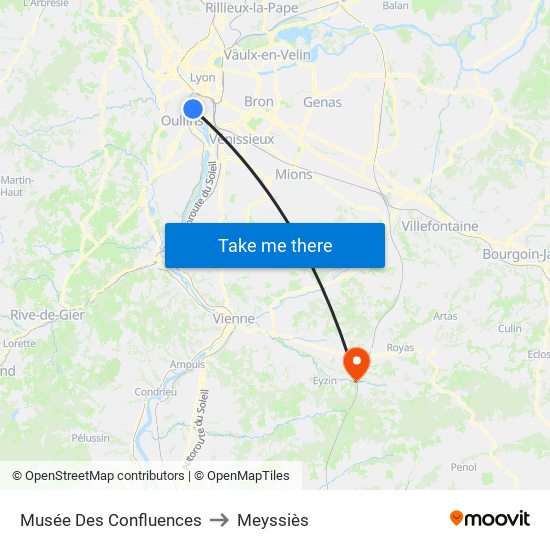 Musée Des Confluences to Meyssiès map