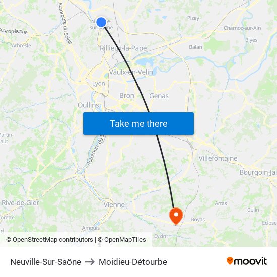Neuville-Sur-Saône to Moidieu-Détourbe map