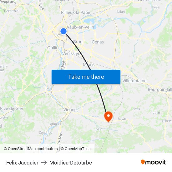 Félix Jacquier to Moidieu-Détourbe map