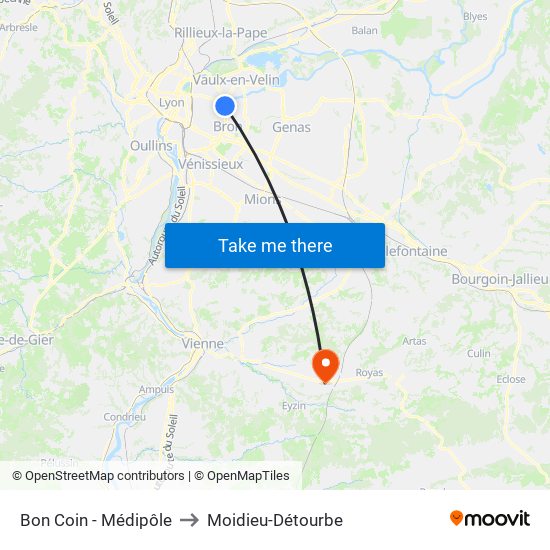 Bon Coin - Médipôle to Moidieu-Détourbe map