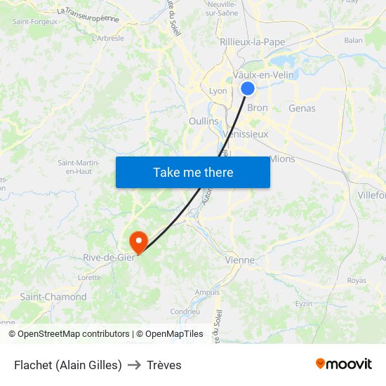 Flachet (Alain Gilles) to Trèves map