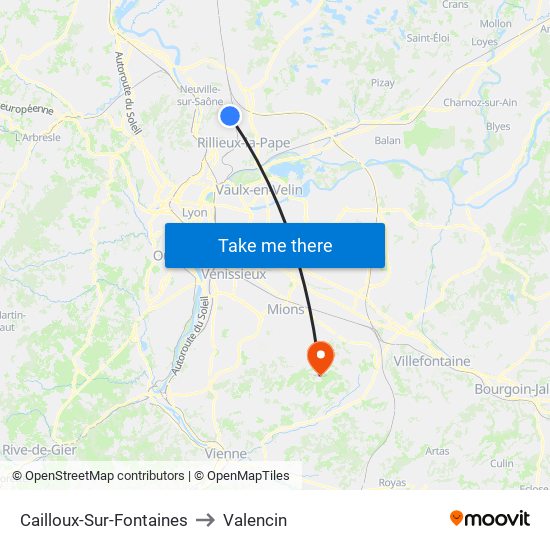 Cailloux-Sur-Fontaines to Valencin map