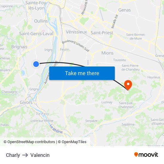 Charly to Valencin map