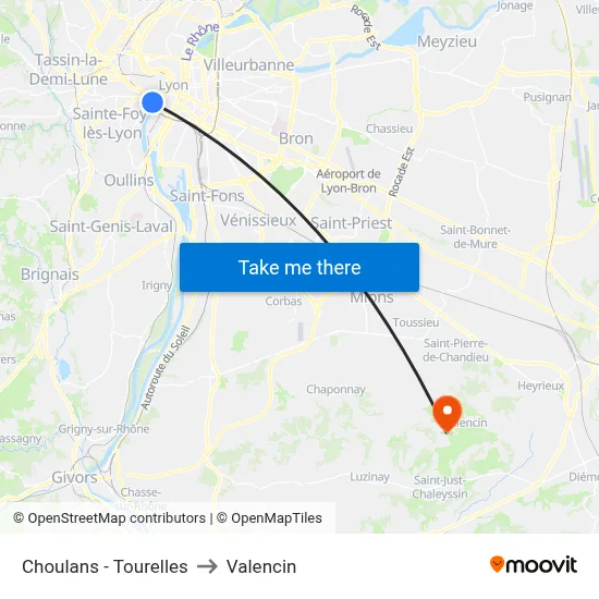 Choulans - Tourelles to Valencin map