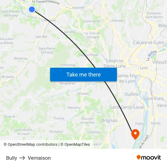 Bully to Vernaison map