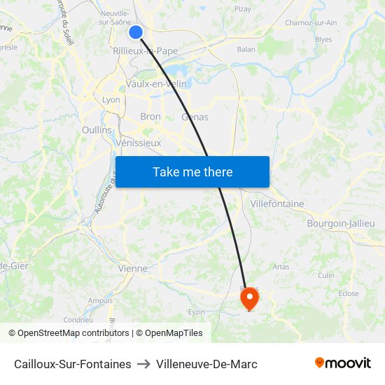 Cailloux-Sur-Fontaines to Villeneuve-De-Marc map