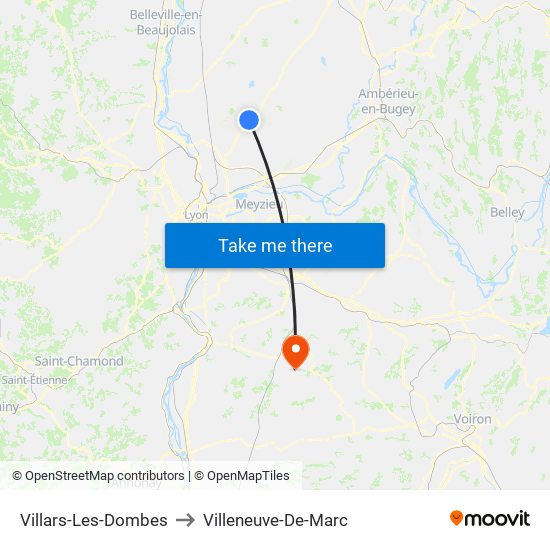 Villars-Les-Dombes to Villeneuve-De-Marc map