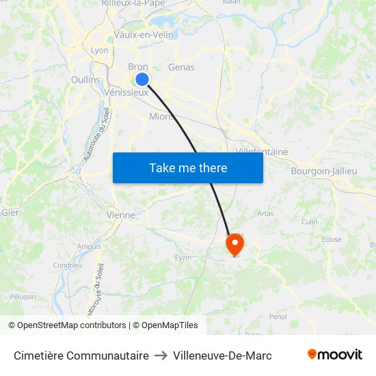 Cimetière Communautaire to Villeneuve-De-Marc map