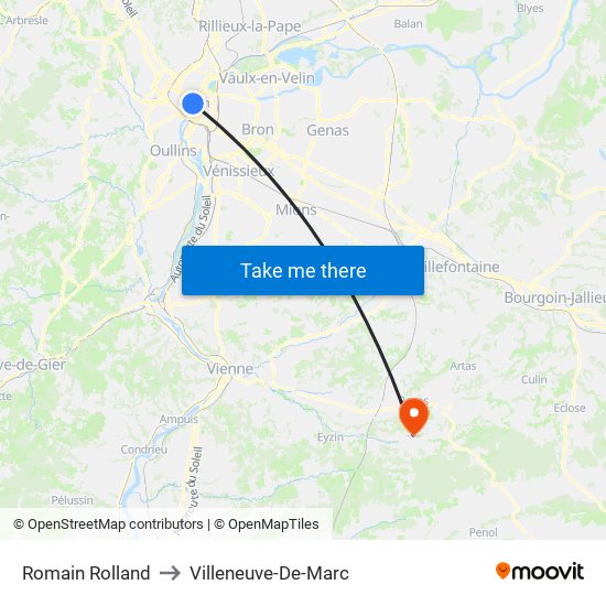 Romain Rolland to Villeneuve-De-Marc map