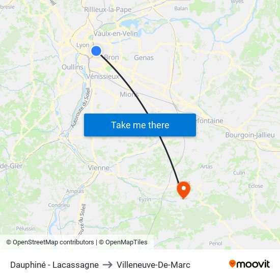 Dauphiné - Lacassagne to Villeneuve-De-Marc map