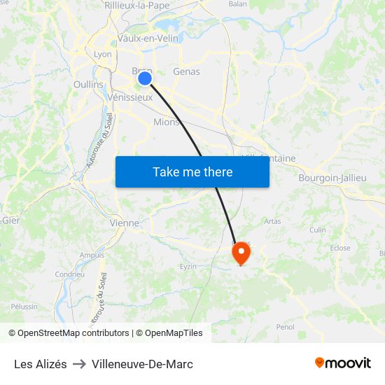 Les Alizés to Villeneuve-De-Marc map