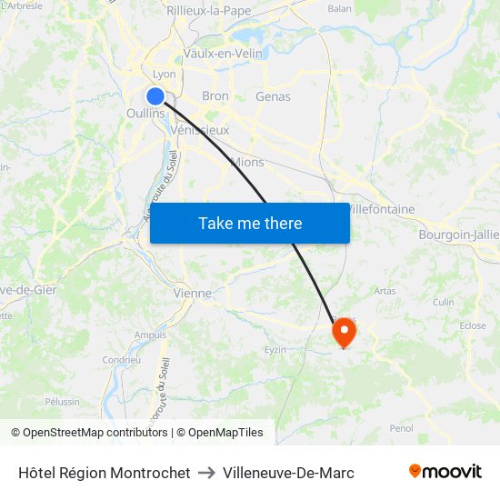 Hôtel Région Montrochet to Villeneuve-De-Marc map