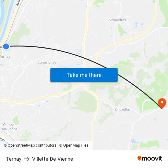 Ternay to Villette-De-Vienne map