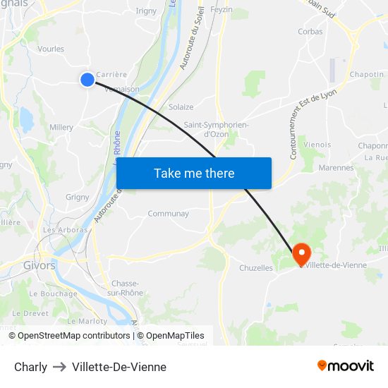 Charly to Villette-De-Vienne map