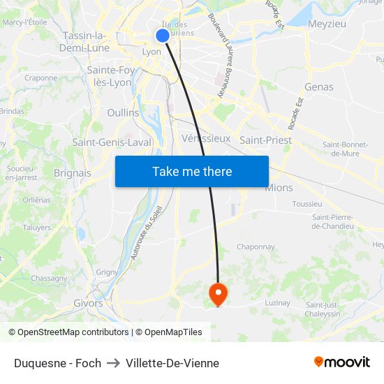 Duquesne - Foch to Villette-De-Vienne map