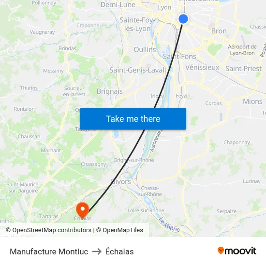Manufacture Montluc to Échalas map