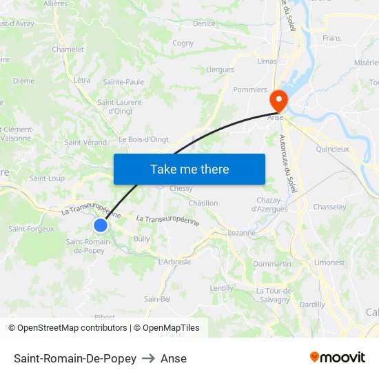 Saint-Romain-De-Popey to Anse map