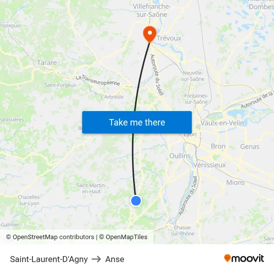Saint-Laurent-D'Agny to Anse map