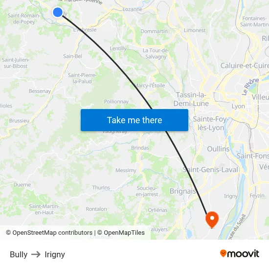 Bully to Irigny map