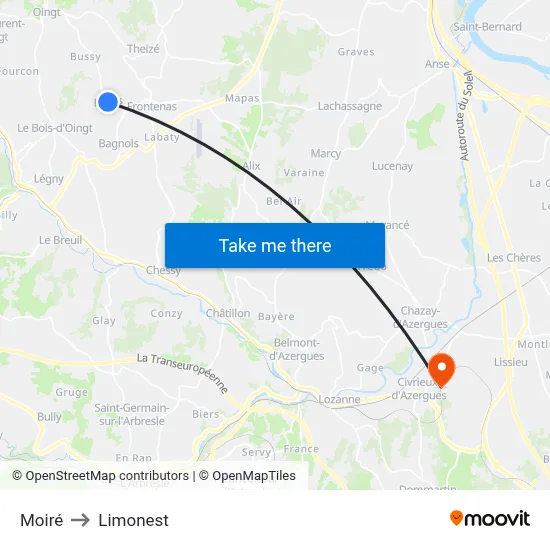 Moiré to Limonest map