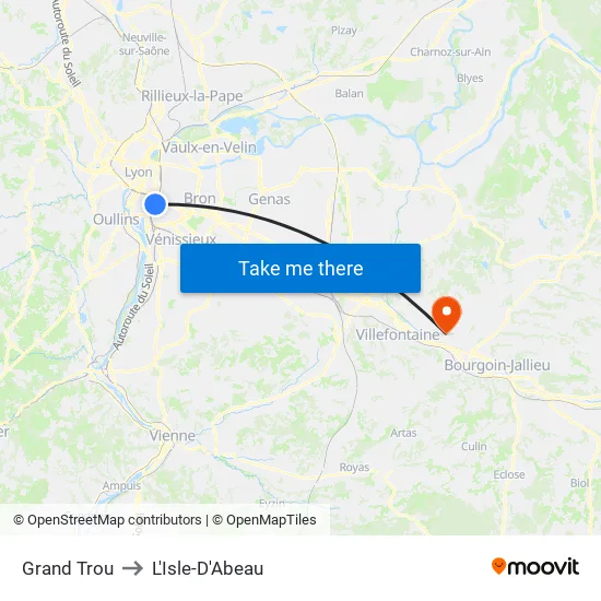 Grand Trou to L'Isle-D'Abeau map