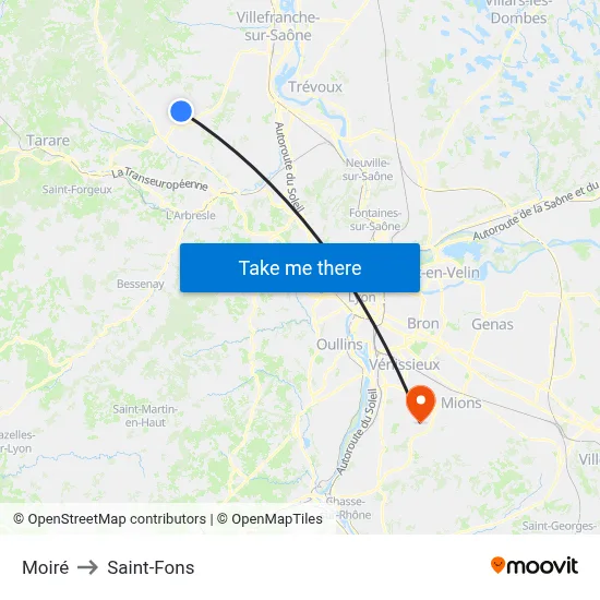 Moiré to Saint-Fons map