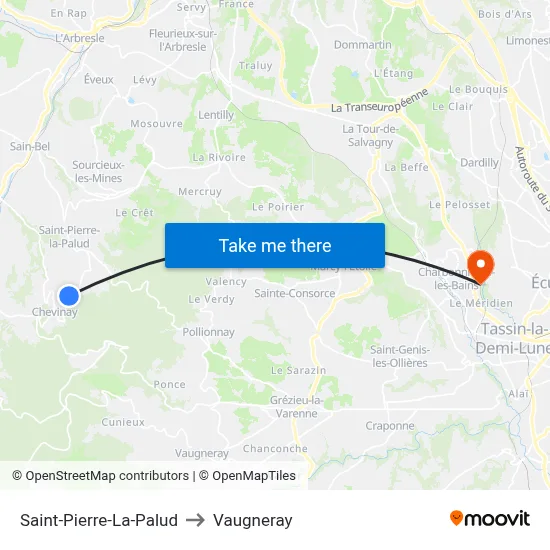 Saint-Pierre-La-Palud to Vaugneray map
