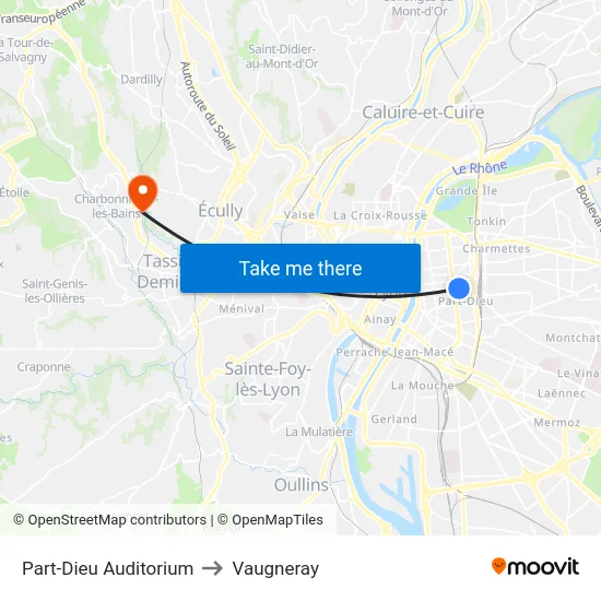 Part-Dieu Auditorium to Vaugneray map