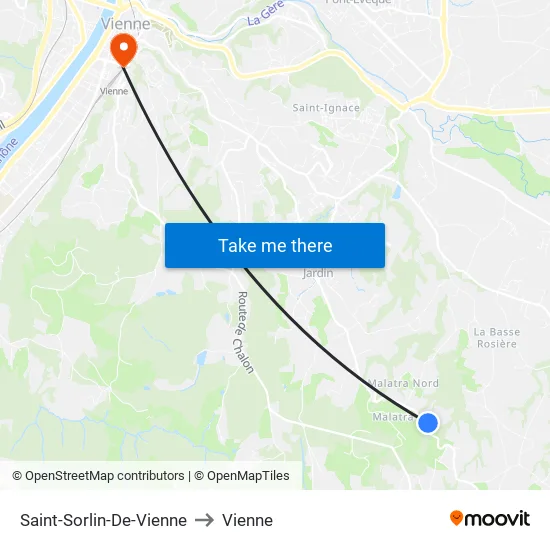 Saint-Sorlin-De-Vienne to Vienne map