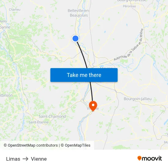 Limas to Vienne map