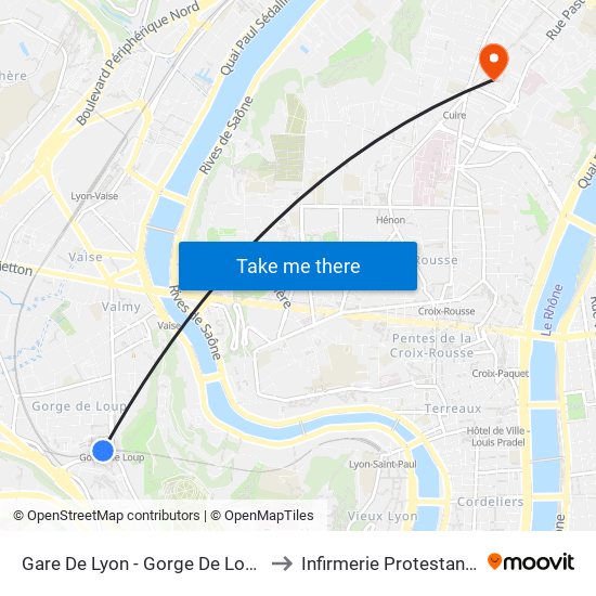 Gare De Lyon - Gorge De Loup to Infirmerie Protestante map