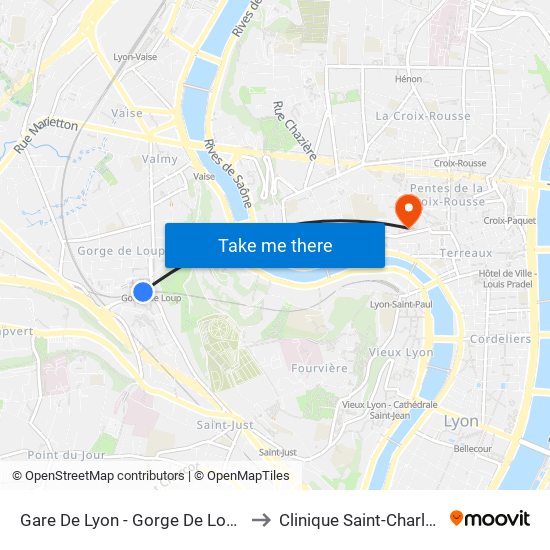Gare De Lyon - Gorge De Loup to Clinique Saint-Charles map