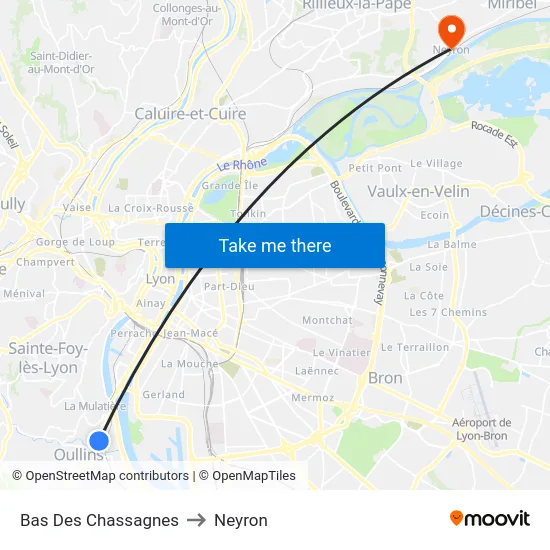 Bas Des Chassagnes to Neyron map