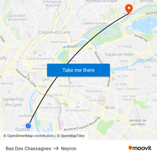 Bas Des Chassagnes to Neyron map