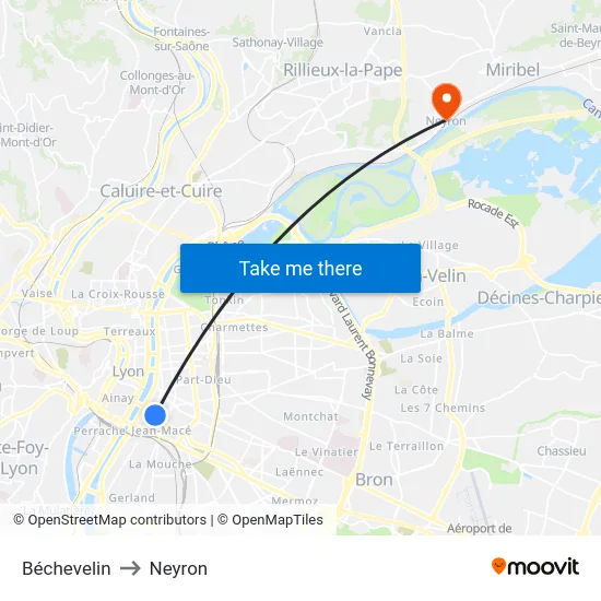 Béchevelin to Neyron map