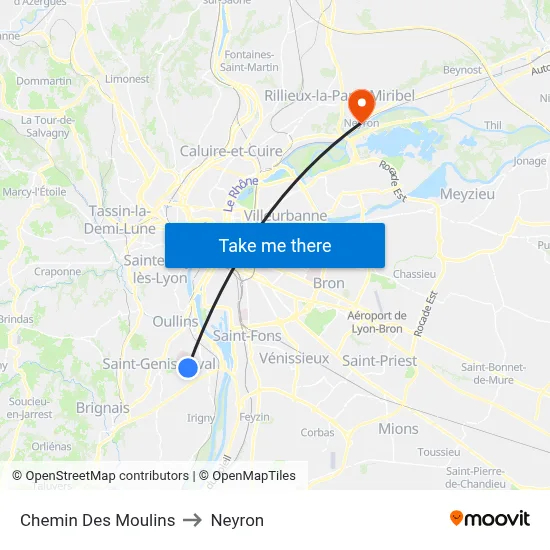 Chemin Des Moulins to Neyron map