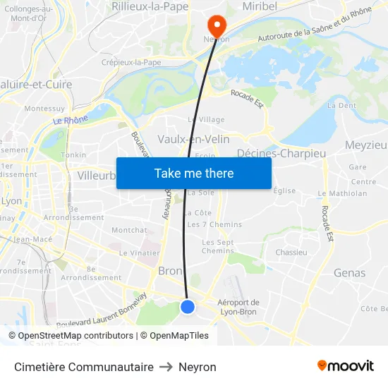 Cimetière Communautaire to Neyron map