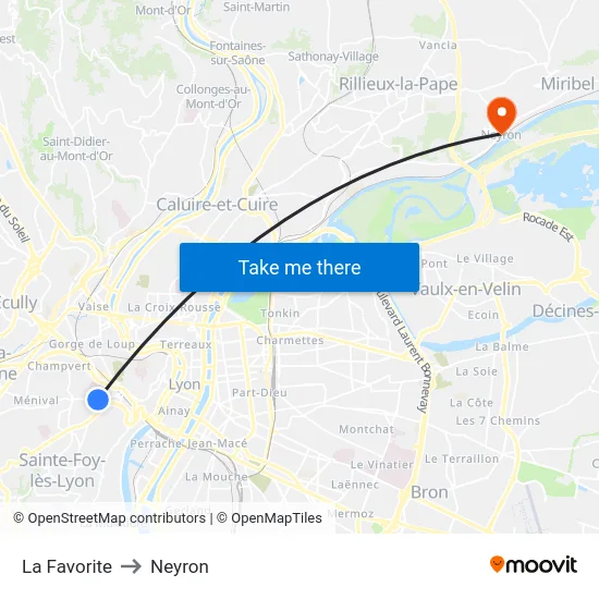 La Favorite to Neyron map