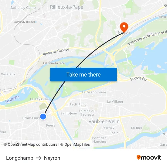 Longchamp to Neyron map