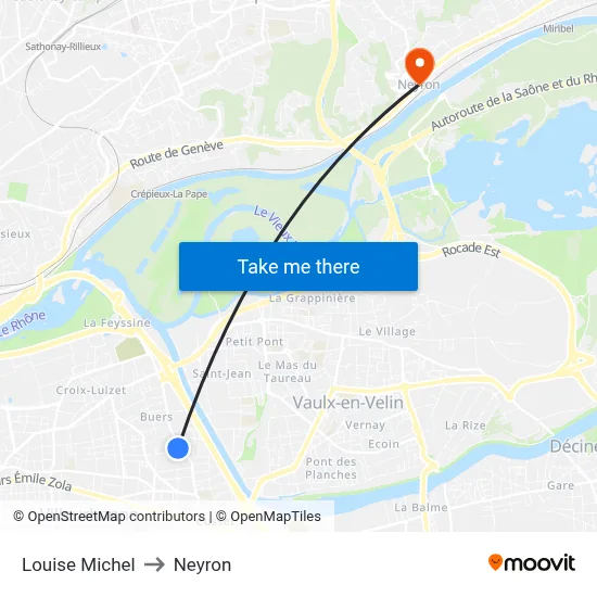 Louise Michel to Neyron map