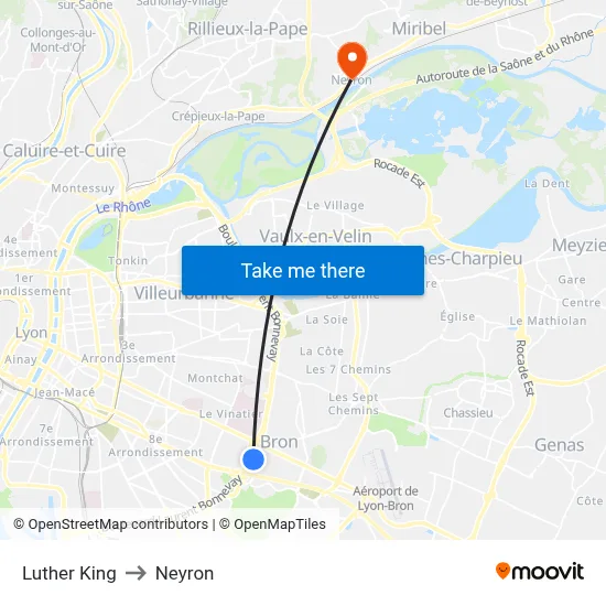 Luther King to Neyron map